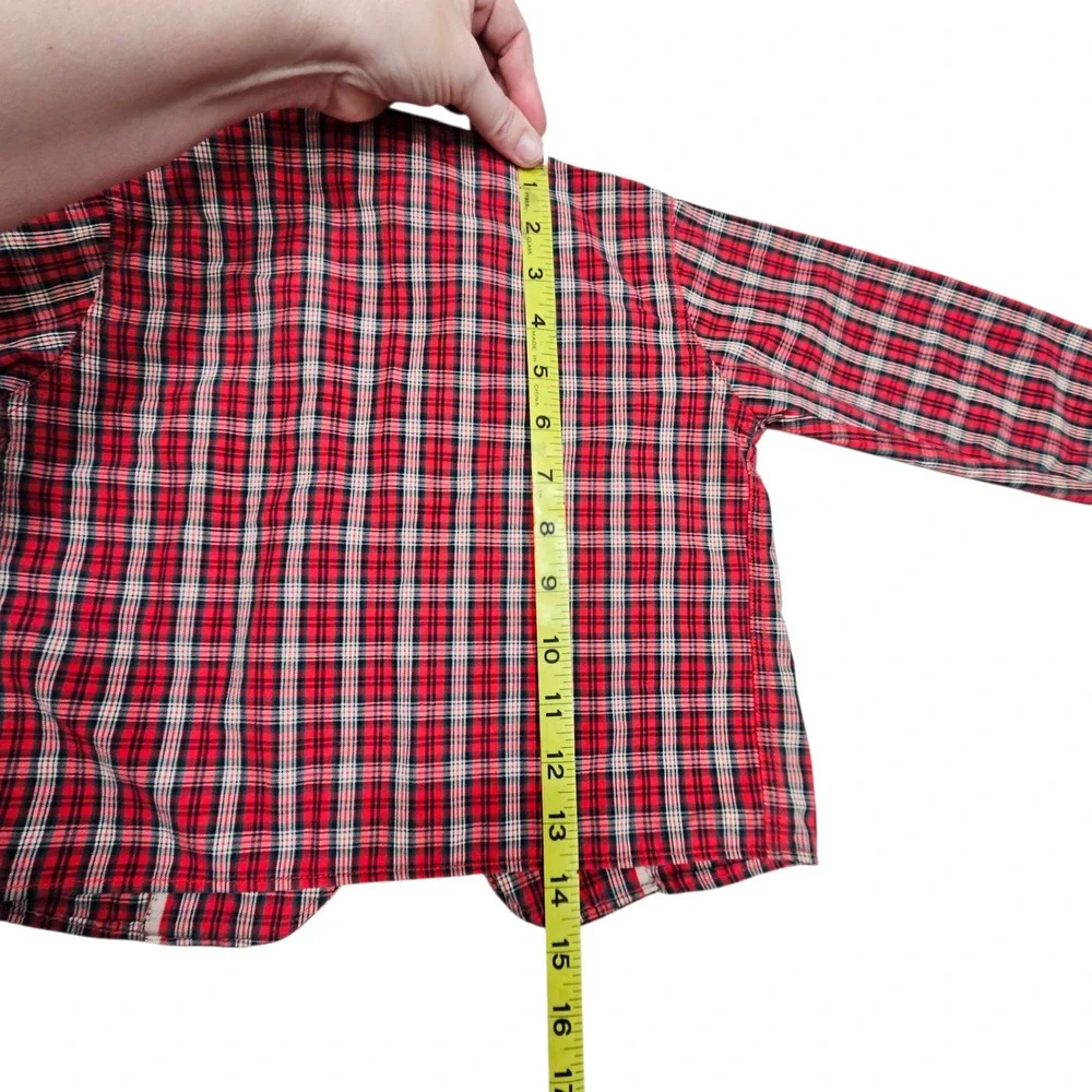 Plaid Jacket Toddler 2T-3T Red Lightweight‎ Button Front Classic Coat Handmade
